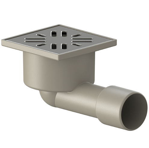 Трап канализационный горизонтальный D50 100х100 с гидрозатвором Татполимер ТП-101.50-100HSHs: фотография 1