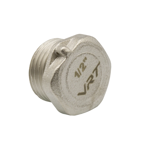 Заглушка 1/2" наружная резьба никель VRT : фотография 1