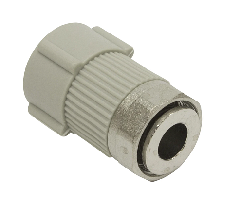 Патрубок с накидной гайкой 20x1/2" металлический штуцер TR-TB серый Tebo: фотография 1