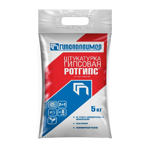 Штукатурка гипсовая Ротгипс Гипсополимер 5кг: фотография 1