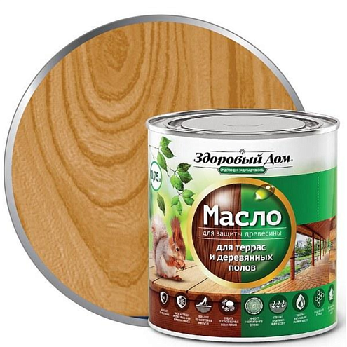 Масло для террас и деревянных полов "Здоровый Дом", Орех 0,75л : фотография 1