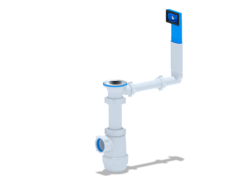 Сифон для кухонной мойки1 1/2"х40 грот с жестким прямоугольным переливом АНИ Пласт А0140: фотография 1