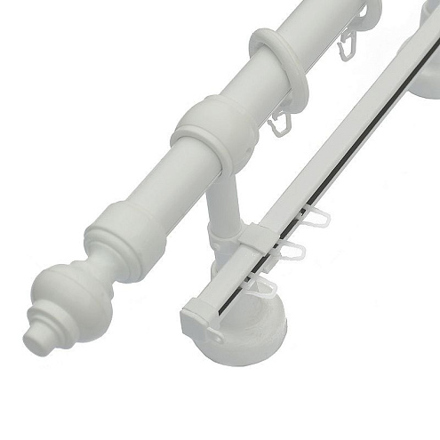 Карниз настенный двухрядный Legrand Кантри с U-шиной, белый 300: фотография 1