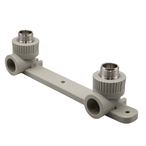 Уголок комбиринованный наружная резьба 20х1/2'' с креплением двойной EVER plast   : фотография 1