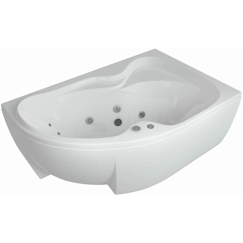 Акриловая асимметричная ванна Aquatek Вега 170х105 с гидромассажем, с фронтальным экраном, правая: фотография 1