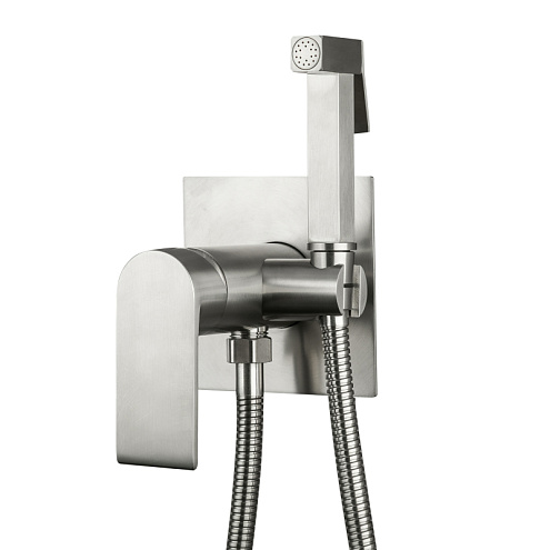 Смеситель с гигиенической лейкой 35к G7299-20 GAPPO нерж. сталь, встраиваемый, САТИН: фотография 1