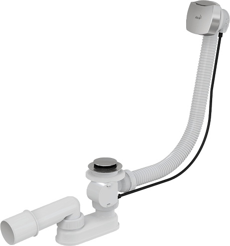 Сифон для ванны автомат комплект хромированный пластик/металл Alcaplast A51CR-80 : фотография 1