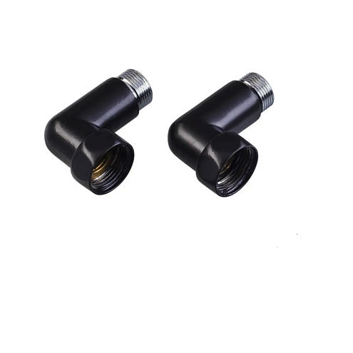 Угловое соединение 1"х1" ВН-НР черный матовый: фотография 1