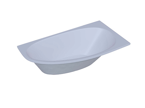 Акриловая асимметричная угловая ванна Aquatek Eco-Friendly Дива 170х90 без фронтального экрана, без гидромассажа, без опоры(каркаса), правая: фотография 1