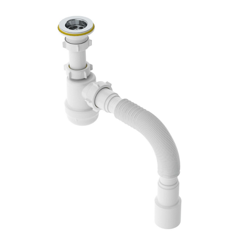 Сифон для умывальник 1 1/4"х40 с гофрой 40х40/50 Санденсант S1015-АК : фотография 1