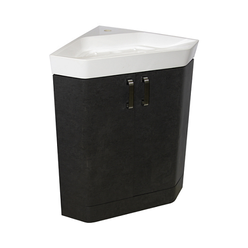 Тумба "КВАРЦ-67" напольная, угловая серая под умывальник Quartz-50 ПВХ: фотография 1