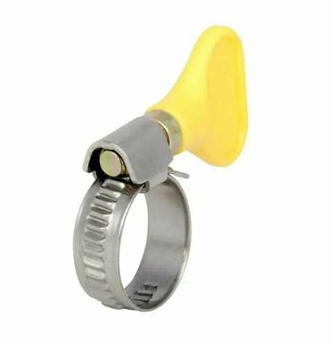 Хомут червячный с барашком "бабочка" 20-32 из нержавеющей стали: фотография 1