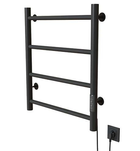 Полотенцесушитель Mixline Vega  60х50 таймер, 201 Вт, 4 перекладины, электрический графит: фотография 1
