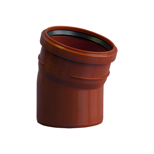 Отвод ПП 110х15° наружная Политэк: фотография 1