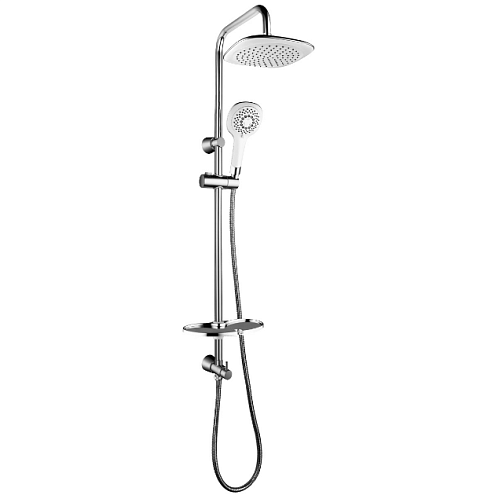 Душевой гарнитур Lemark LM8808C с фиксированной высотой штанги и верхней душевой лейкой "Тропический дождь": фотография 1