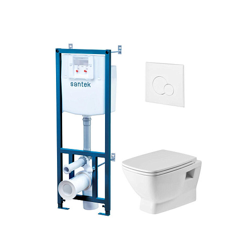 Комплект инсталляция Santek Нео Пэк 1.WH50.1.758 с подвесным унитазом, с сиденьем микролифт и клавишей смыва: фотография 1