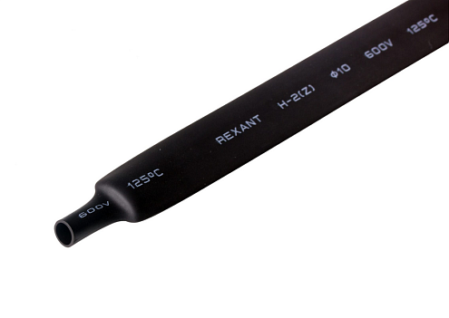 Трубка термоусадочная 10.0/5.0 1м черный Rexant 21-0008: фотография 1