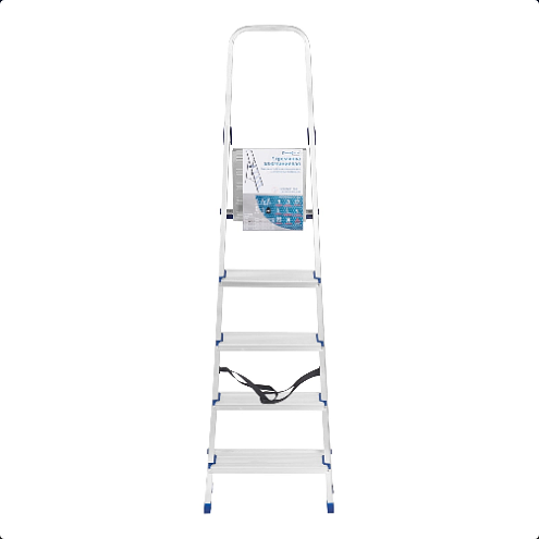 Стремянка алюминевая, 5 ступеней, высота 105/168см, РемоКолор: фотография 1