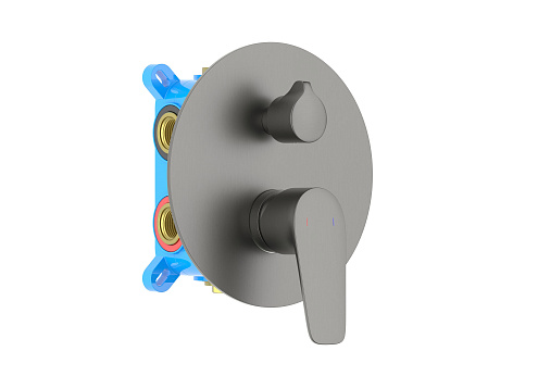 Смеситель для ванны, 3 режима (внешняя и скрытая часть) Aquatek оружейная сталь AQ1147BGM Бетта: фотография 1
