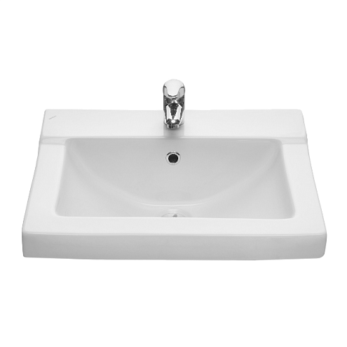 Умывальник Santeri Орион белый с отверстием без пьедестала: фотография 1