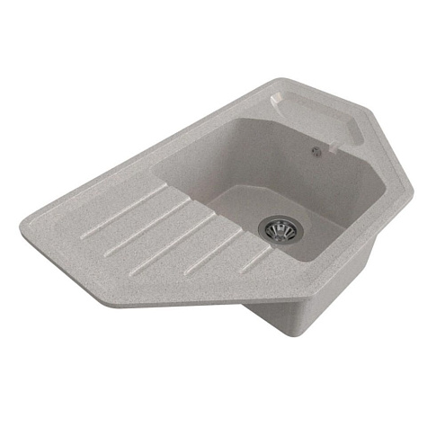 Мойка ML-GMS17 СТАНДАРТ угловая с крылом, светло-серый (310), 485х780х190 мм: фотография 1