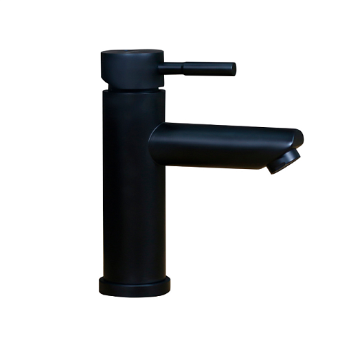 Смеситель д/ум MELANA-F610101B Tondo нерж.сталь, однорычажный, черный, литой излив: фотография 1