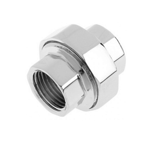 Американка прямая (короткий)  для полотенцесушителя 1" ВР-ВР хром: фотография 1