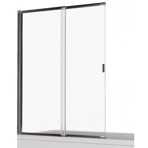 Шторка для ванны SCREEN SL-100-C-В 2 створки сдвижные со скрытым доводчиком,стекло 4 мм: фотография 1