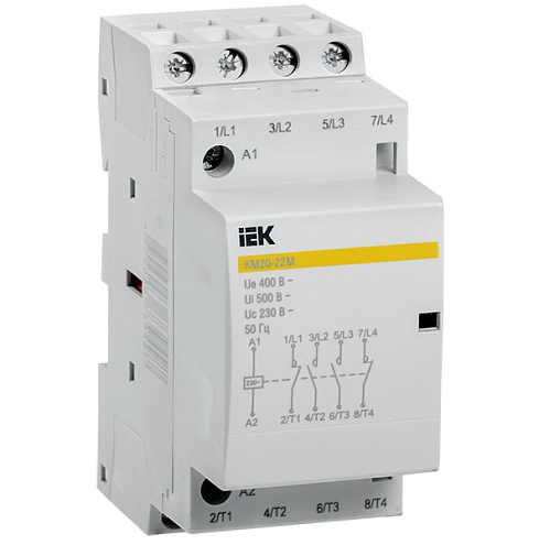 Контактор модульный КМ20-22М AC IEK MKK11-20-22: фотография 1