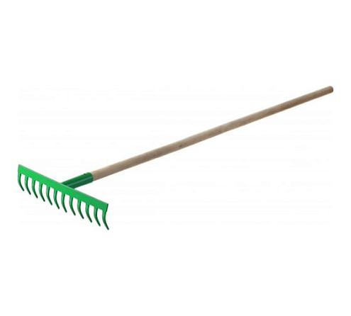 Грабли с прямым зубом 12 зубцов, 310х80х1300, с черенком: фотография 1