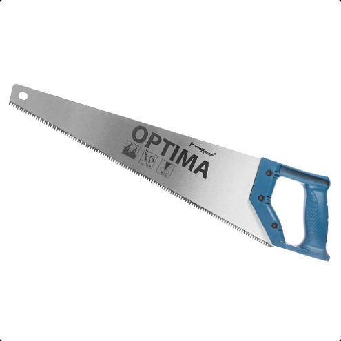 Ножовка по дереву "Optima", 450мм., пластиковая ручка, 7-8TPI, 55HRC, РемоКолор: фотография 1