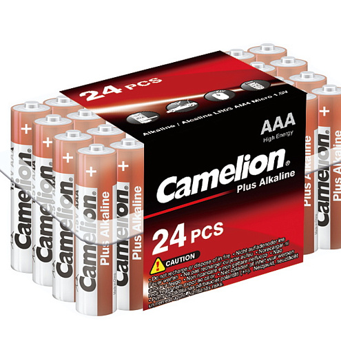 Элемент питания алкалиновый AAA/LR03 1.5В Plus Alkaline LR03-PB24 уп.24шт Camelion 7615: фотография 1