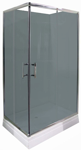 Душевое ограждение QUADRO 71R 70х100х195 поддон белый, тонированное стекло 5мм, без крыши: фотография 1