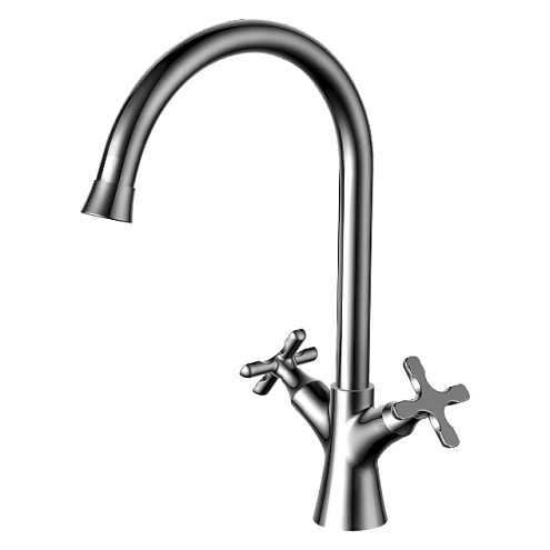 Смеситель Lemark "Дуэтто" LM5704C для кухни с поворотным изливом хром: фотография 1