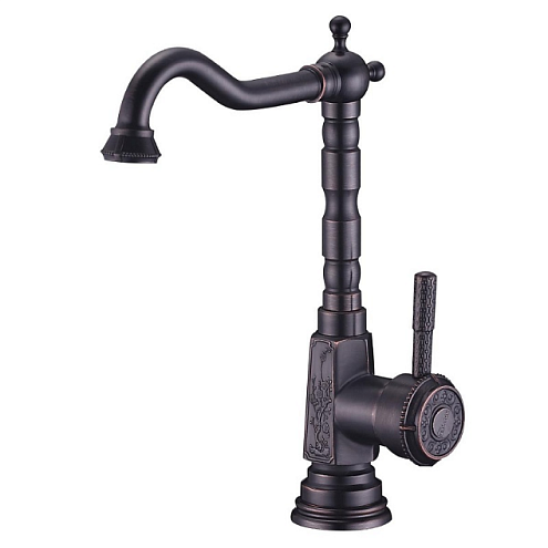 Смеситель Lemark "Жасмин" LM6605ORB для кухни с высоким поворотным изливом черная бронза: фотография 1