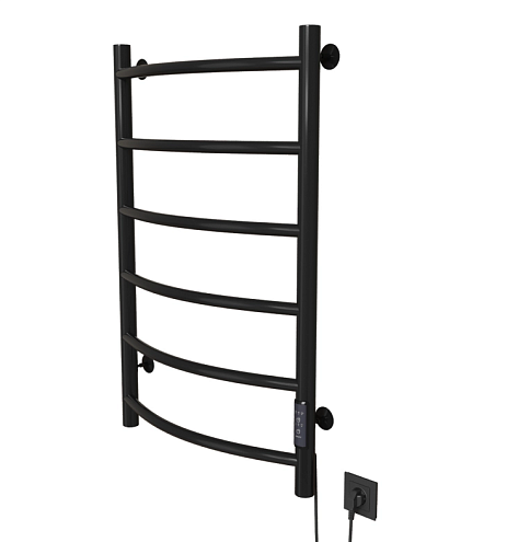 Полотенцесушитель Mixline Capella 80х50 таймер, 253 Вт, 6 перекладин, электрический черный: фотография 1