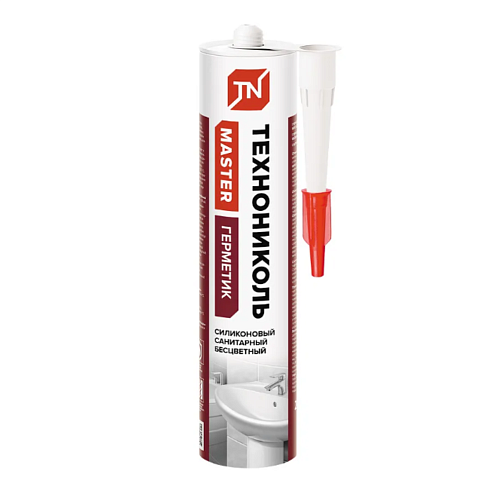 Герметик ТехноНиколь силикон санитарный прозрачный, 280мл: фотография 1