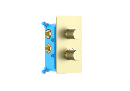 Термостатический смеситель для ванны 3 режима (внешняя и скрытая часть) Aquatek золото шлифованное AQ1393BG Европа: фотография 1