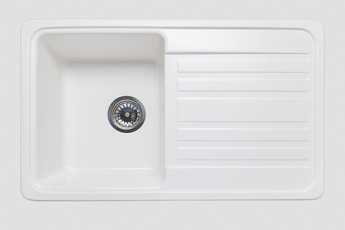 Мойка GRANICOM G-010 755х455 мм 1 чаша+крыло серебристый: фотография 1