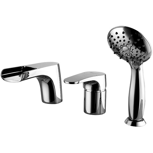 LM4345C "Шифт" Смеситель для ванны встраиваемый, на 3 отверстия, с аксессуарами, хром: фотография 1