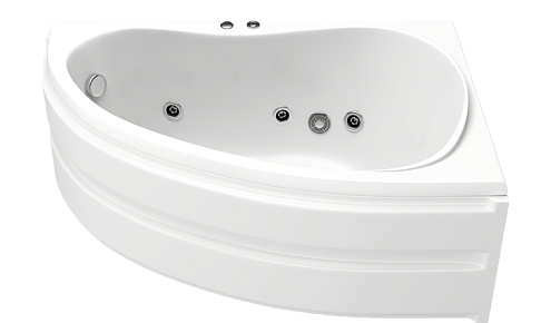 Ванна BAS Алегра с гидромассажным оборудованием Flat правая: фотография 1