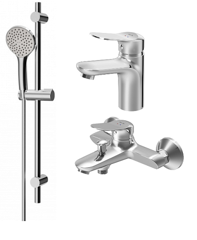 Набор 3в1: 2 смесителя с душевой лейкой AM.PM Sunny F40985C00  шланг 1750, хром: фотография 1