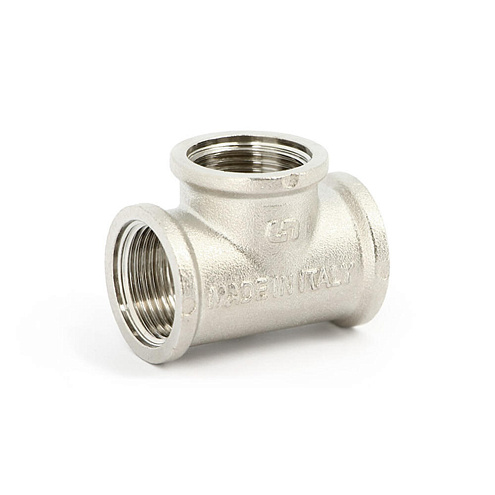 Тройник никелированный 1" В-В-В Uni-fitt : фотография 1