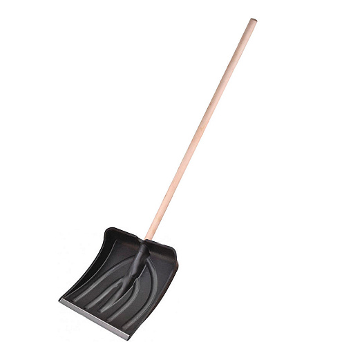 Лопата снеговая "Вьюга №1" 400х420мм пластмассовая с деревянным черенком: фотография 1