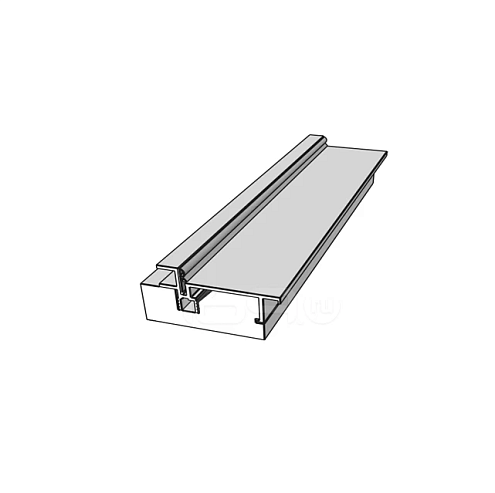 Коробка Инвизибл Браво AL Черный (Пc2/ОM3SB/45°) для ДП:200х60 правая: фотография 1