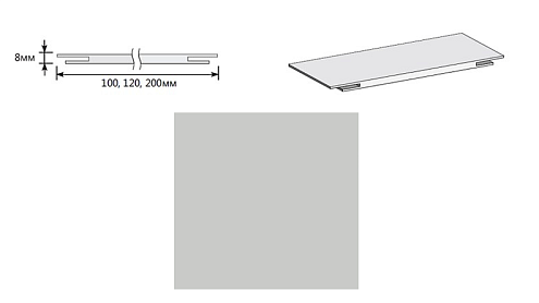 Добор "Т" ПЭТ Grey Silk МДФ 2070х100х8 : фотография 1