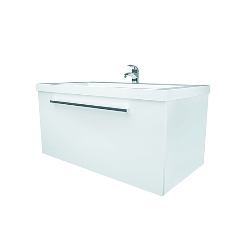 Тумба Соната 90П 1 ящик Белый глянец: фотография 1