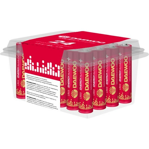 Элемент питания алкалиновый AAA/LR03 1.5В Energy Alkaline 2021 Pack-24 уп.24шт DAEWOO 5029965: фотография 1