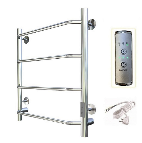 Полотенцесушитель электрический ЛЦ 60х50 Трапеция 4 перекладины универсальный (скрытое подключение) Тругор: фотография 1