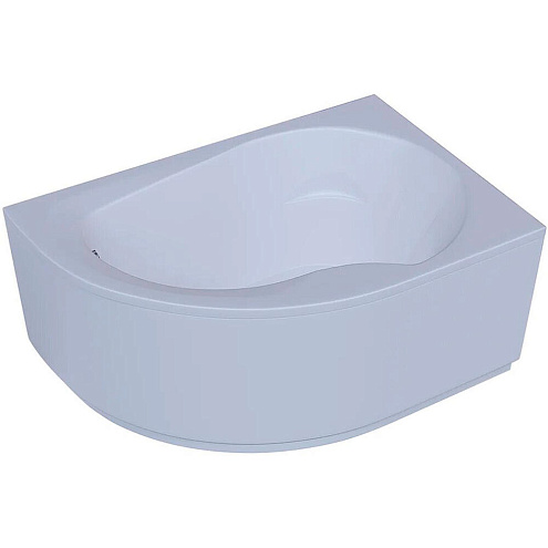 Акриловая асимметричная ванна Aquatek Вирго 150х100 с фронтальным экраном, без гидромассажа, правая: фотография 1